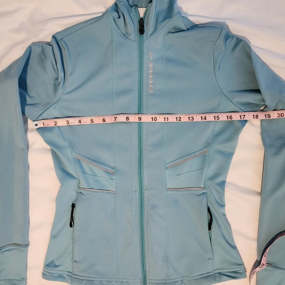 Brooks Running Jacket Full Zip Lightweight Athletic Hoodie Blue Womens Small - Picture 4 of 5